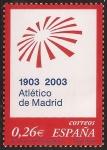 Stamps Spain -  Centenario del Club Atlético de Madrid  2003 0,26€