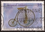 Stamps : Europe : Andorra :  Velocípedo Kangaroo de 1878. Biciclos  1998 35 ptas