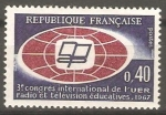 Sellos de Europa - Francia -  3 CONGRES INTERNATIONAL DE L´UER RADIO ET TELEVISION EDUCATIVES