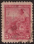 Stamps Argentina -  Alegoría a la Libertad, sentada  1899 5 centavos