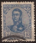 Stamps America - Argentina -  General José Francisco de San Martín  1909  12 centavos