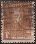 Stamps Argentina -  General San Martín  1923 1 centavo