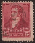 Stamps : America : Argentina :  Bernardino Rivadavia  1892 5 centavos