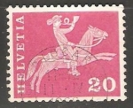 Stamps Switzerland -  Jinete con trompeta