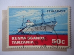 Sellos de Africa - Uganda -  Africa Oriental Británica - Barco SS Harambee-Inlands Hipping-Kenya-Uganda-Tanzania.