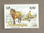 Stamps Slovenia -  Trineo de carga