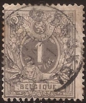 Sellos del Mundo : Europe : Belgium : Cifras y León  1859 1 céntimo