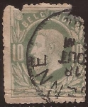 Stamps : Europe : Belgium :  Rey Leopoldo II  1859 10 céntimos