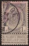 Sellos del Mundo : Europe : Belgium : Escudo de Armas  1893 1 céntimo