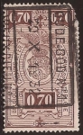 Sellos de Europa - B�lgica -  Sello de Ferrocarrilies con Escuso de Armas  1923  0,70 francos