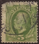 Stamps Sweden -  Oscar II  1897  5 Öre