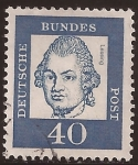 Stamps Germany -  Gotthold Ephraim Lessing  1961  40 pfennig