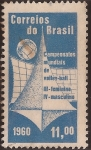 Stamps : America : Brazil :  Campeonatos del mundo de Voley-ball  1960  11 cruzeiros