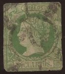 Stamps Europe - Spain -  Isabel II  1860 2 cuartos