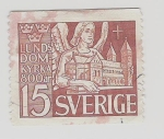 Sellos de Europa - Suecia -  1946 The 800th Anniversary of the Birth of the Lund Cathedral