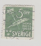 Stamps Sweden -  1945 The 300th Anniversary of the Birth of the Press