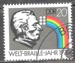 Stamps Germany -  Mundial del Braille 1975 DDR.