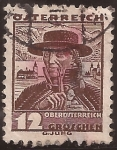 Stamps : Europe : Austria :  Agricultor de Traun, Alta Austria  1934  12 groschen