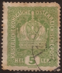Stamps Austria -  Corona Imperial  1916 5 heller