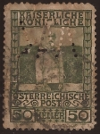 Stamps Austria -  Emperador Francisco José con uniforme de mariscal  1908 50 hell