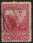 Stamps Austria -  Emperador Francisco José a caballo 1908 60 heller