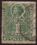 Stamps Chile -  Cristóbal Colón  1881 1 centavo