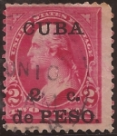Sellos de America - Cuba -  Washington  1899 2 centavos de peso