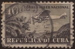 Stamps Cuba -  Avión Ford 4-At sobre montañas  1931 10 centavos