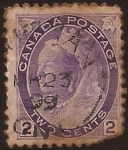 Stamps Canada -  Reina Victoria  1898 2 centavos