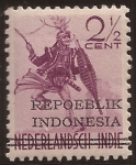 Stamps Indonesia -  Danza de guerra de la Isla Nias  1941  2,5 cent