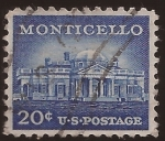 Sellos del Mundo : America : Estados_Unidos : Monticello  1956 20 centavos