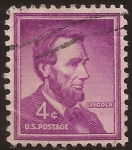 Stamps United States -  Abraham Lincoln  1958 4 centavos