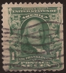 Sellos del Mundo : America : United_States : Benjamin Franklin  1902 1 centavo