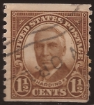 Sellos de America - Estados Unidos -  Warren Harding  1923 1,50 centavos