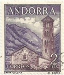 Stamps Andorra -  TURISMO. IGLESIA DE SANTA COLOMA. YVERT AD-ES 56