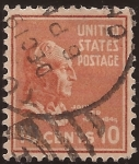 Stamps United States -  John Tyler 1938 10 centavos