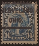 Stamps United States -  Indio Americano  1922 14 centavos