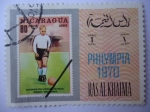 Stamps United Arab Emirates -  Emirate of Ras Al-Khaimah. Ohilympia 1970 - Sello sobre Sello.
