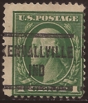 Sellos de America - Estados Unidos -  George Washington 1912 1 centavo 12 perf