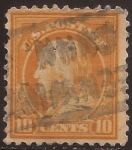 Sellos de America - Estados Unidos -  Benjamin Franklin  1914 10 centavos