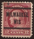Sellos de America - Estados Unidos -  Benjamin Franklin  1917 12 centavos