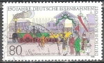 Stamps Germany -  150a ferrocarriles alemanes y el 200 aniv del nacimiento de Johannes Scharrer (1785-1844).