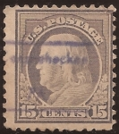 Stamps United States -  Benjamin Franklin  1917 15 centavos