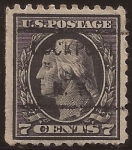 Stamps United States -  George Washington 1914 7 centavos