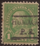 Stamps United States -  Benjamin Franklin 1923 11x10 perf 1 centavo