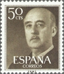 Stamps Spain -  ESPAÑA 1955 1149 Sello Nuevo General Franco 50cts