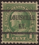 Stamps : America : United_States :  Benjamin Franklin  1921 1 centavo 10 perf