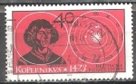 Stamps Germany -  	Nicolás Copérnico (1473-1543, astrónomo polaco) y su sistema heliocéntrico.