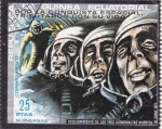 Sellos de Africa - Guinea Ecuatorial -  AERONAUTICA-DESCUBRIMIENTO DE LOS TRES ASTRONAUTAS MUERTOS