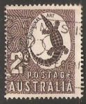 Stamps : Oceania : Australia :  Arte aborigen, cocodrilo,